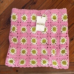 Show Me Your MuMu Pink Crochet Daisy Square Mini Skirt